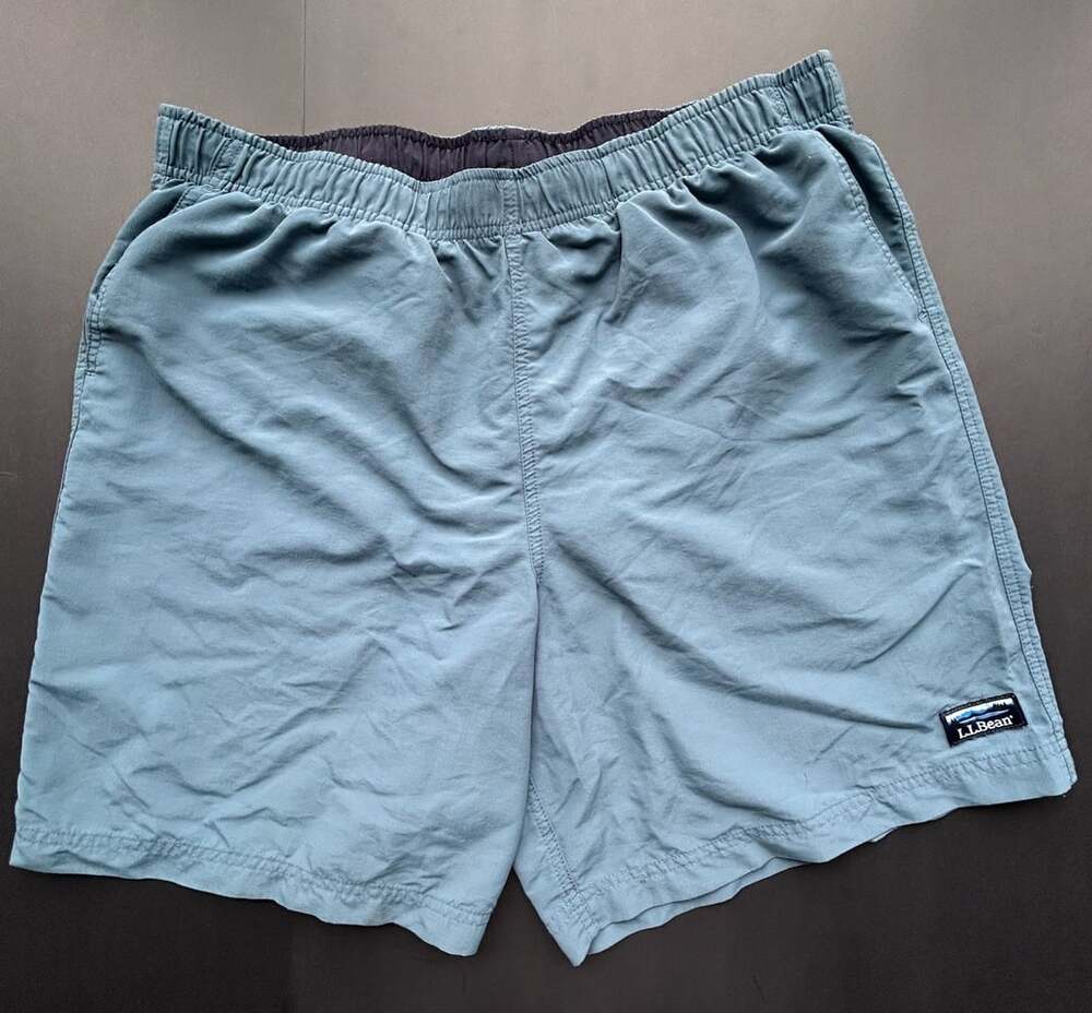 L.L.Bean Swim Trunks Size L Blue Nylon Supplex Lined